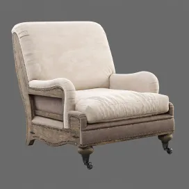 RH Deconstructed English Roll Armchair